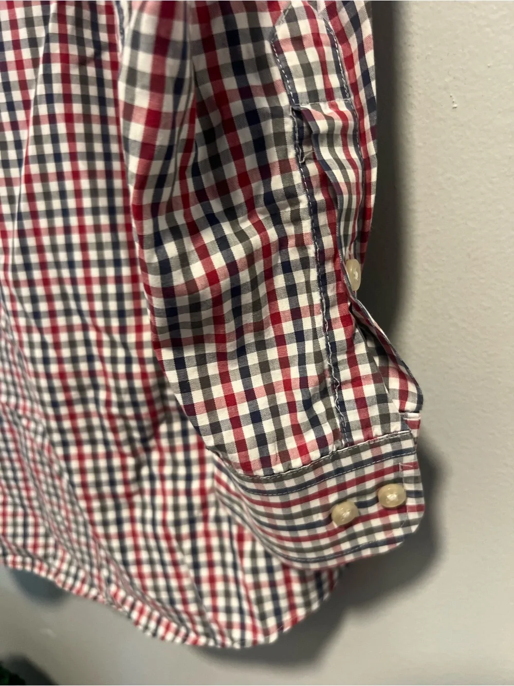 Club Room Red and Black Gingham Button-Down Shirt